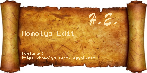 Homolya Edit névjegykártya